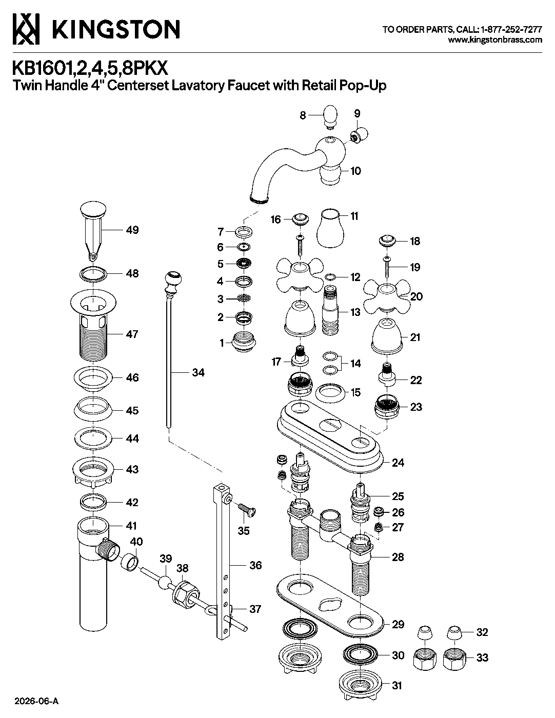 Duchess KB1601PKX exploded parts diagram