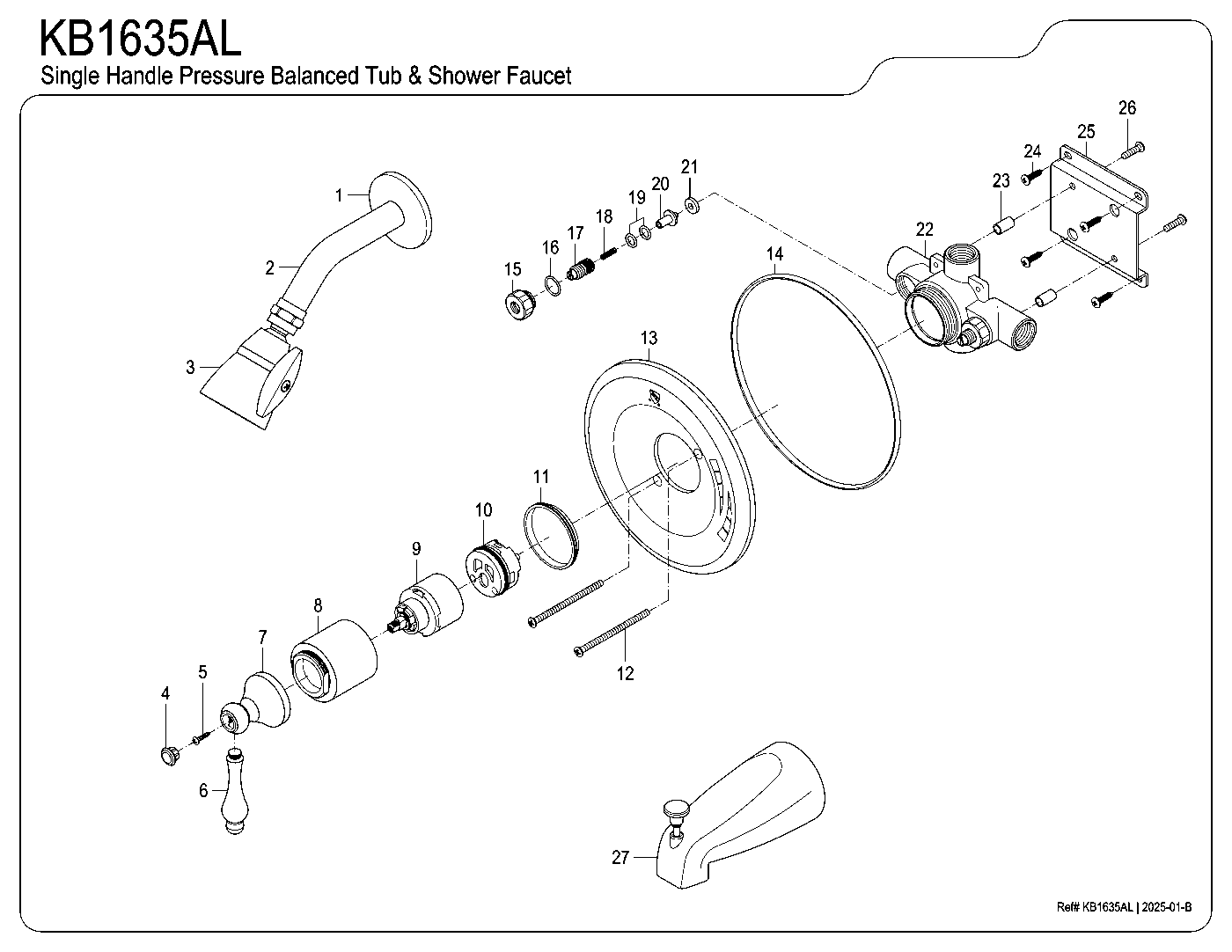 Magellan KB1635AL exploded parts diagram