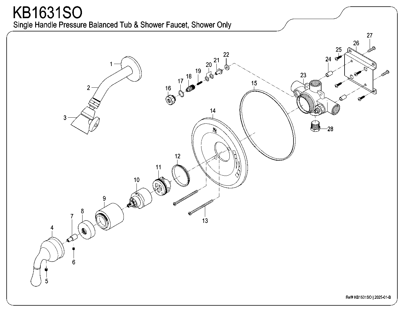 Magellan KB1631SO exploded parts diagram