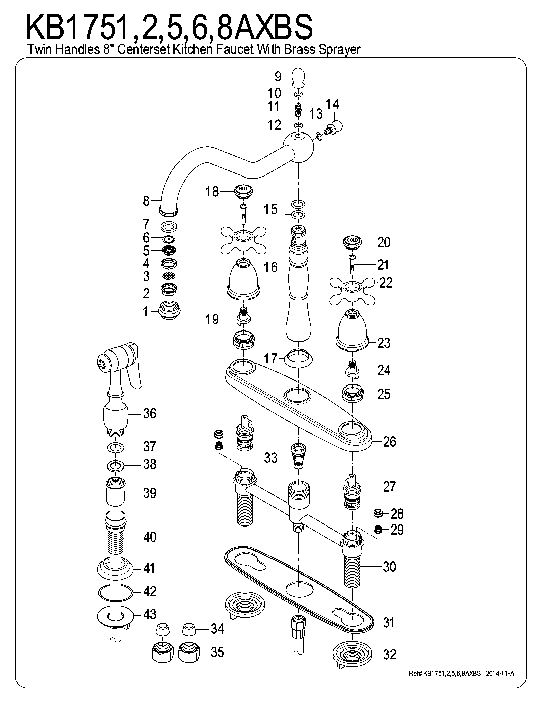 Heritage KB1751AXBS exploded parts diagram