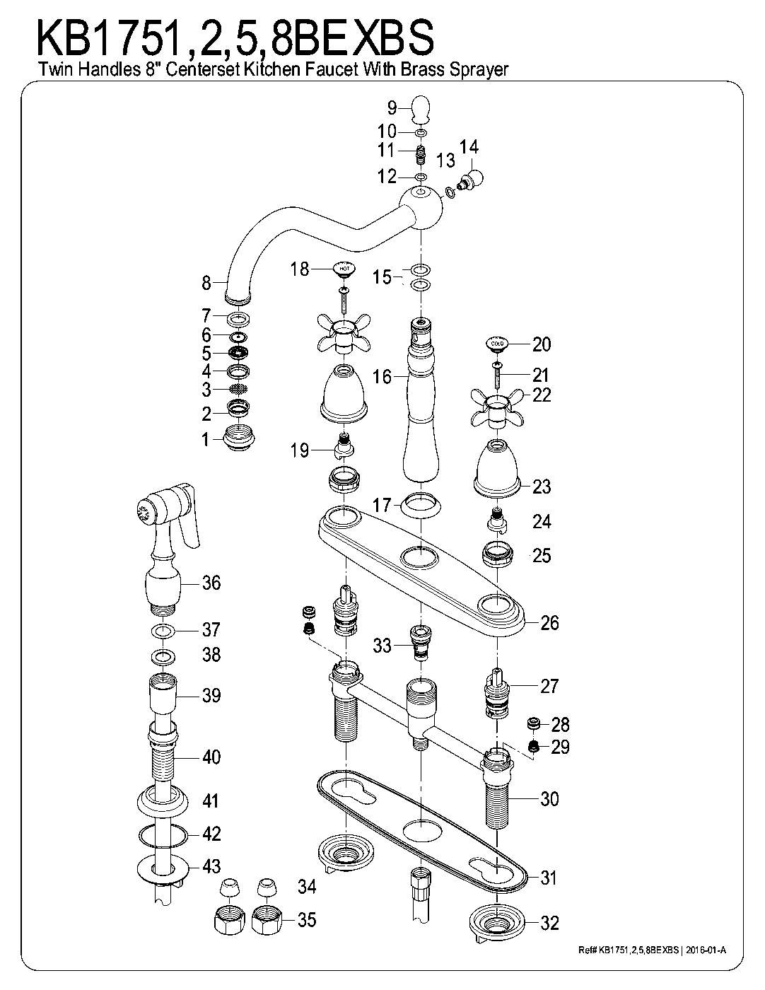 Essex KB1751BEXBS exploded parts diagram