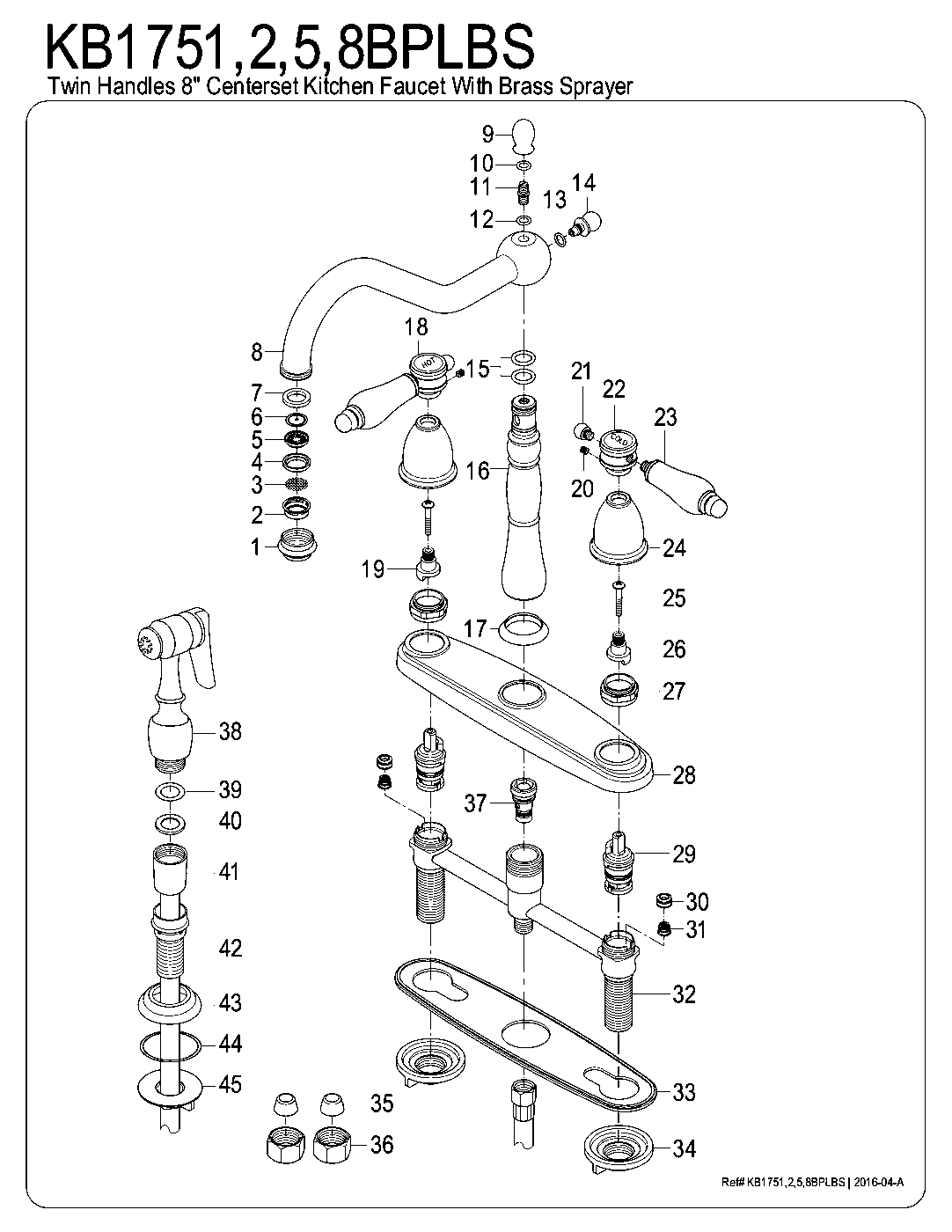 Bel-Air KB1751BPLBS exploded parts diagram