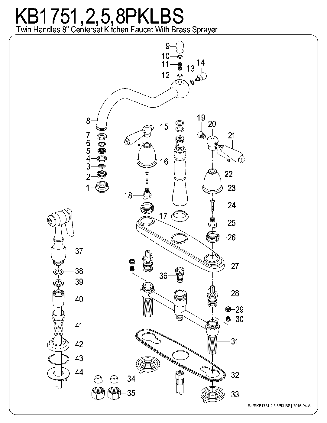 Duchess KB1751PKLBS exploded parts diagram
