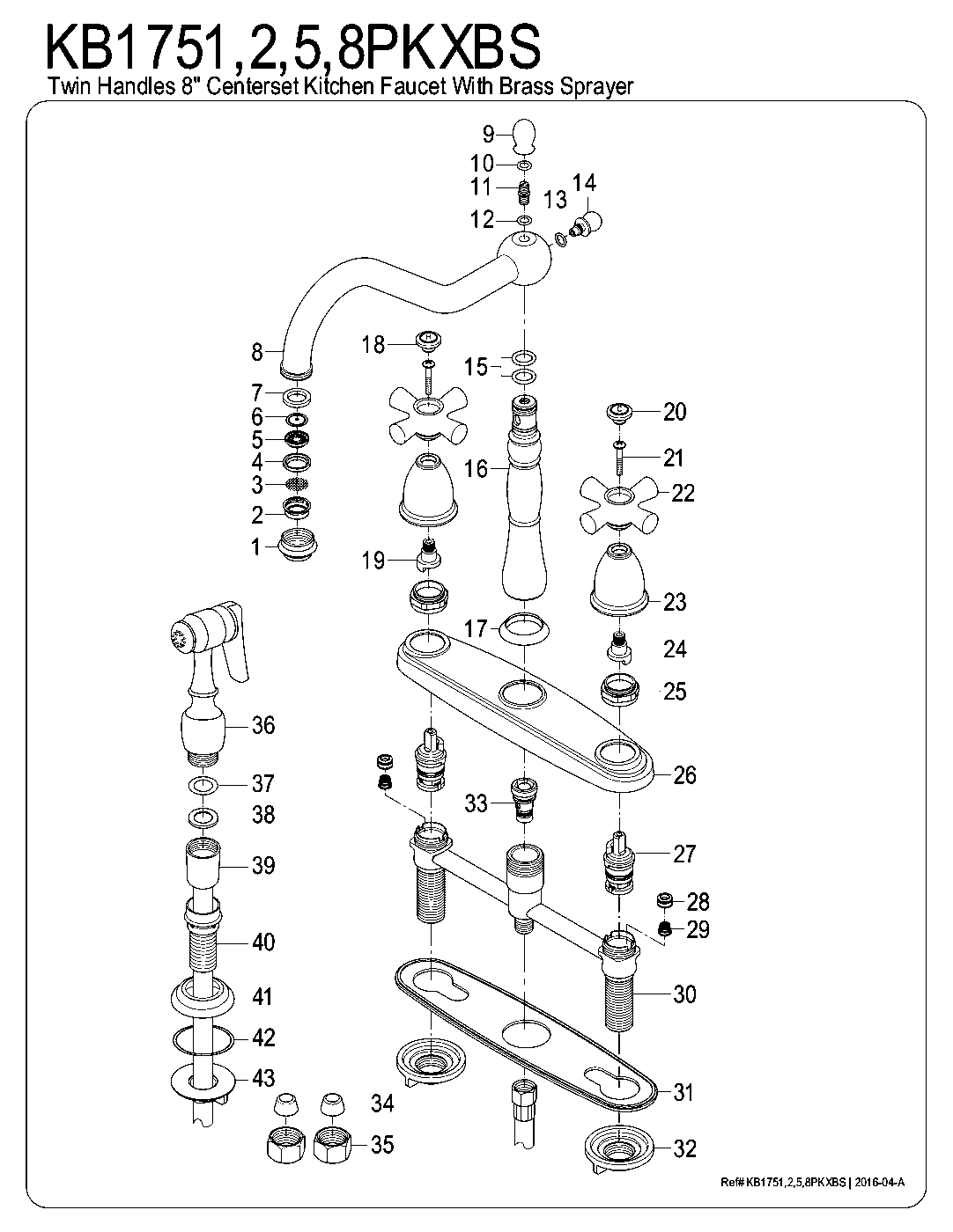 Duchess KB1751PKXBS exploded parts diagram
