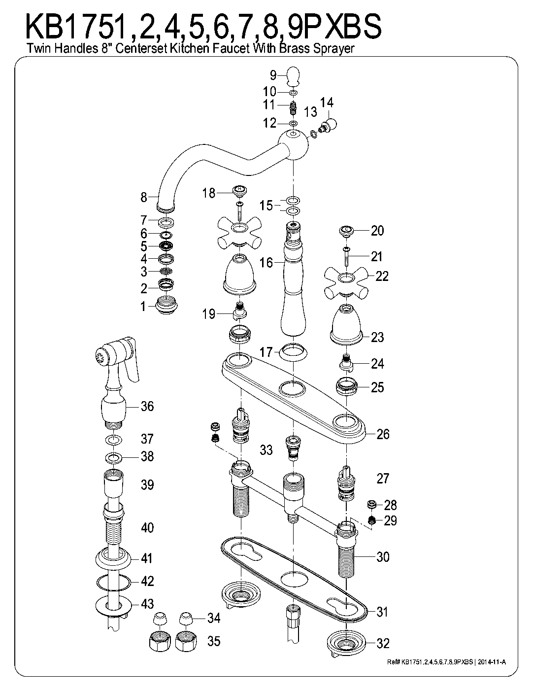 Heritage KB1751PXBS exploded parts diagram