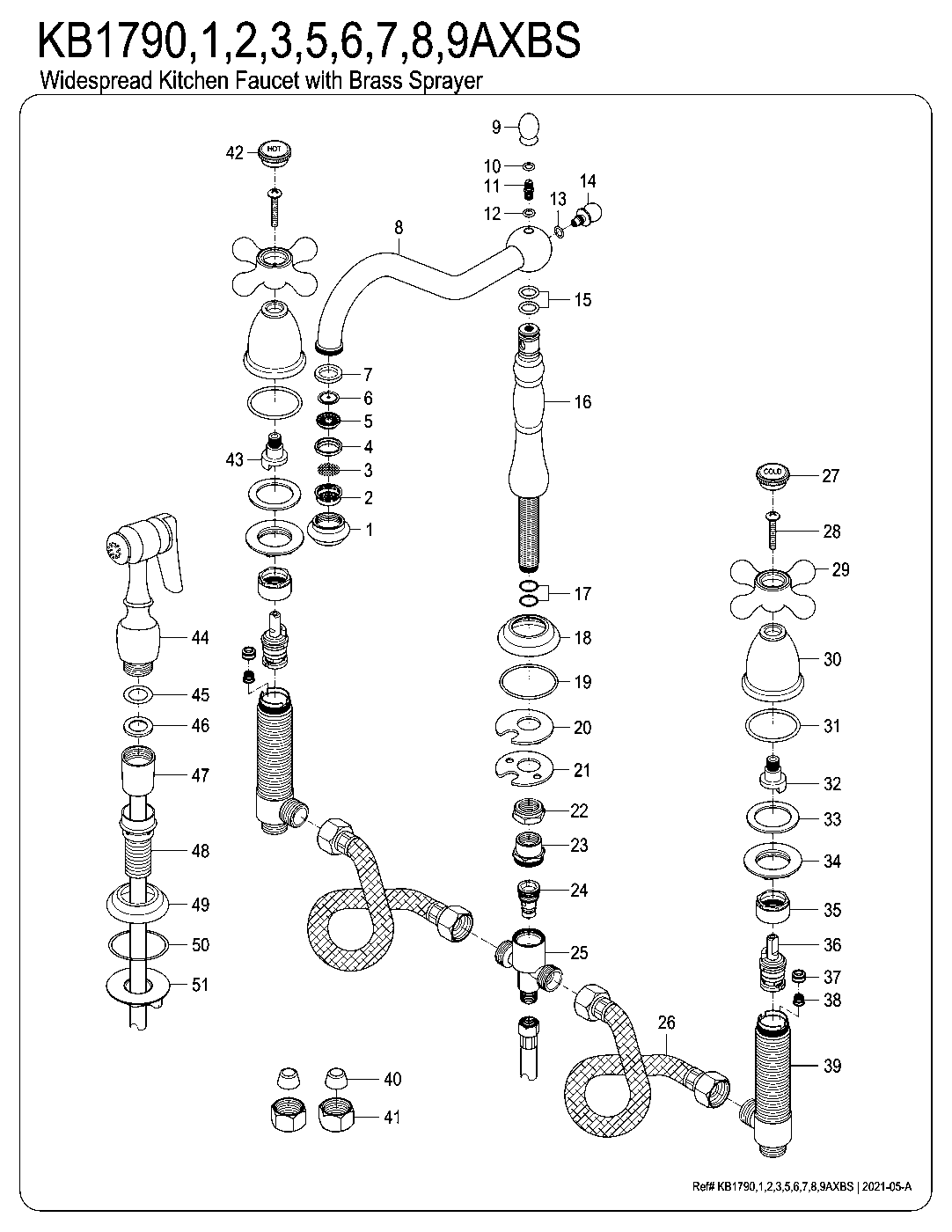 Heritage KB1790AXBS exploded parts diagram