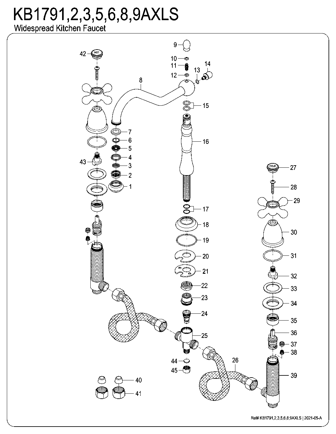 Heritage KB1791AXLS exploded parts diagram