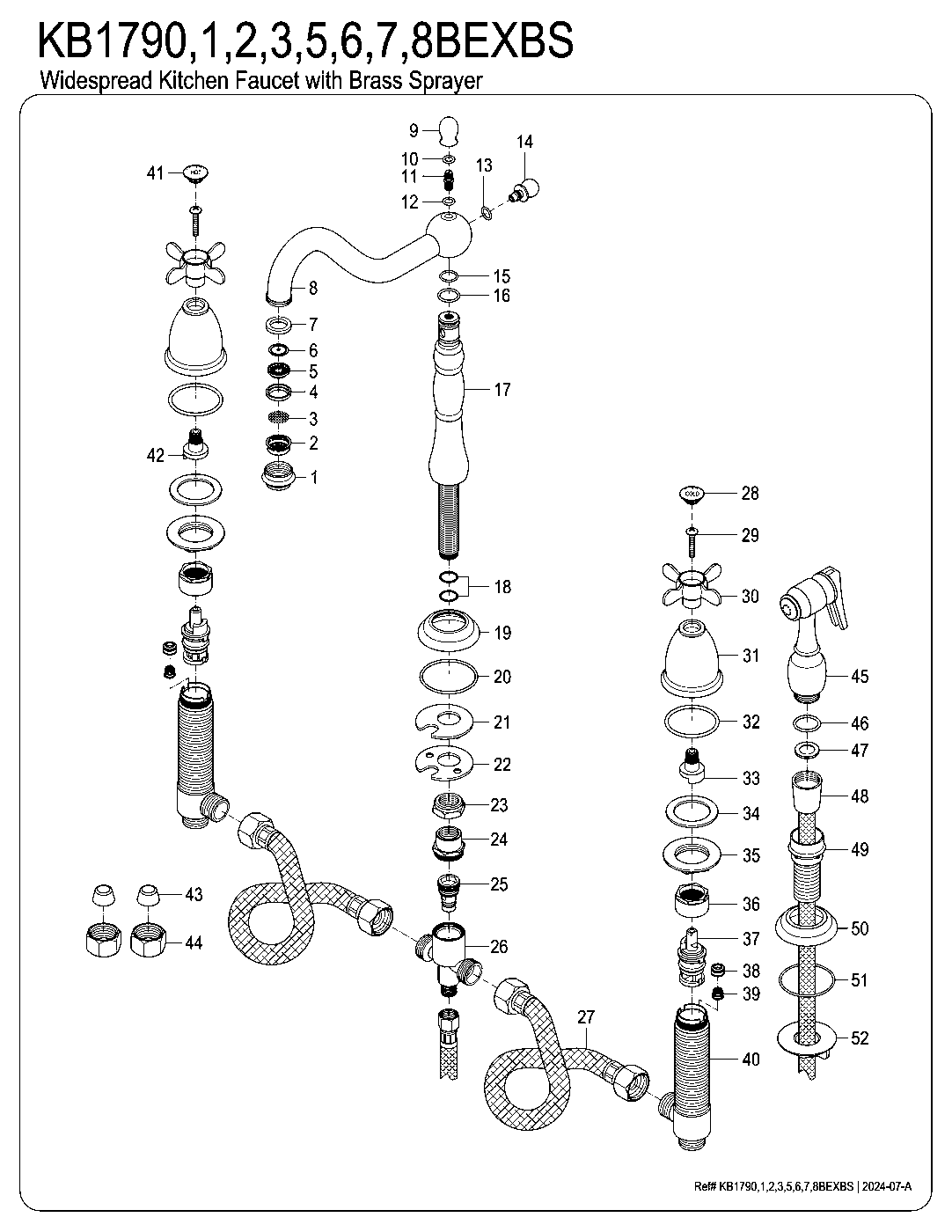 Essex KB1792BEXBS exploded parts diagram