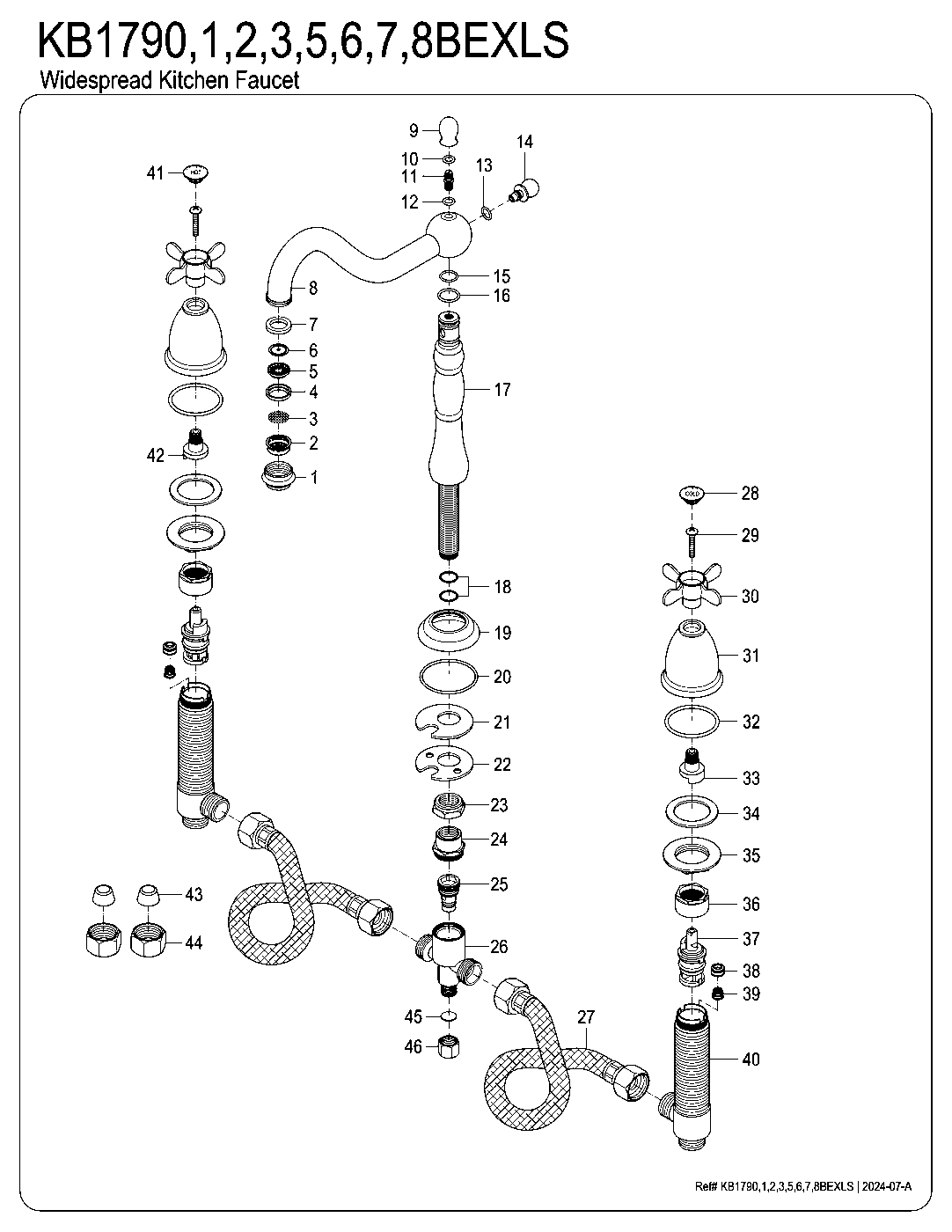 Essex KB1798BEXLS exploded parts diagram