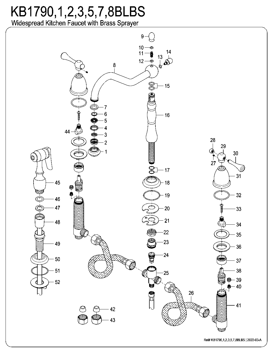 Heritage KB1790BLBS exploded parts diagram