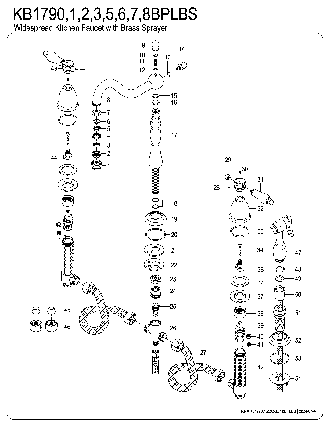 Bel-Air KB1790BPLBS exploded parts diagram