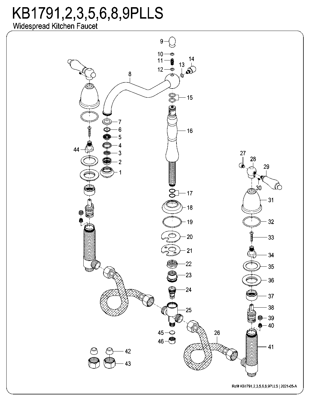 Heritage KB1791PLLS exploded parts diagram