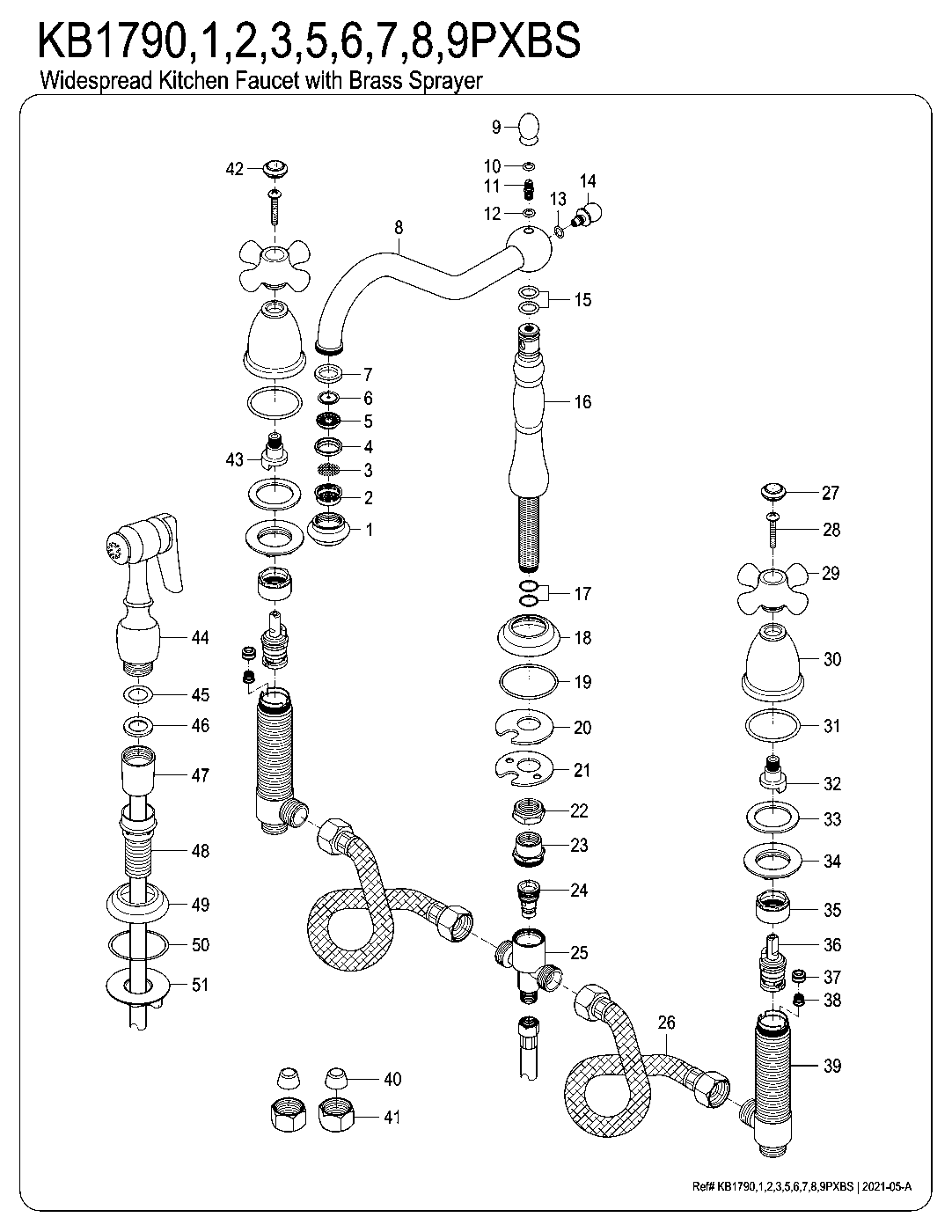 Heritage KB1790PXBS exploded parts diagram