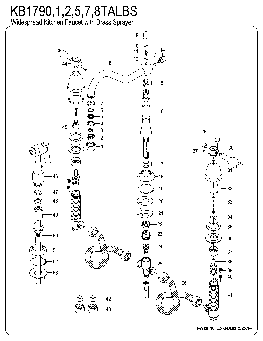 Tudor KB1790TALBS exploded parts diagram