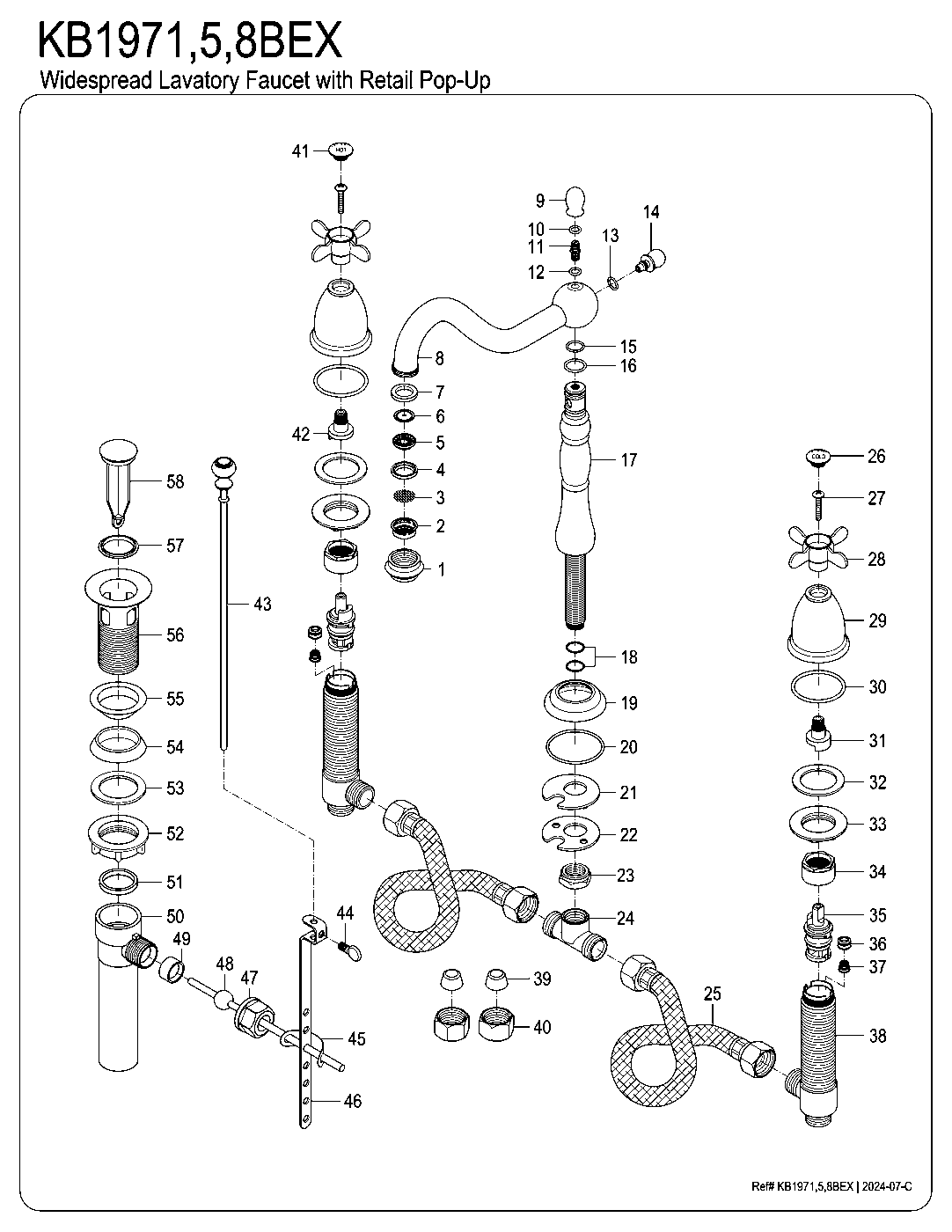 Essex KB1971BEX exploded parts diagram