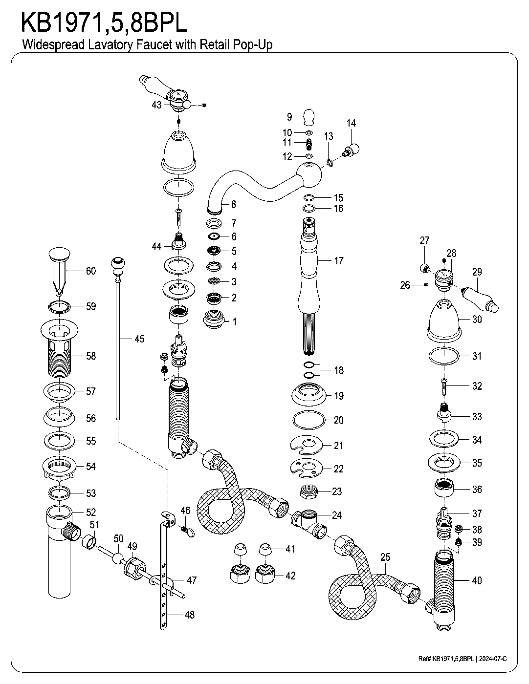 Bel-Air KB1971BPL exploded parts diagram