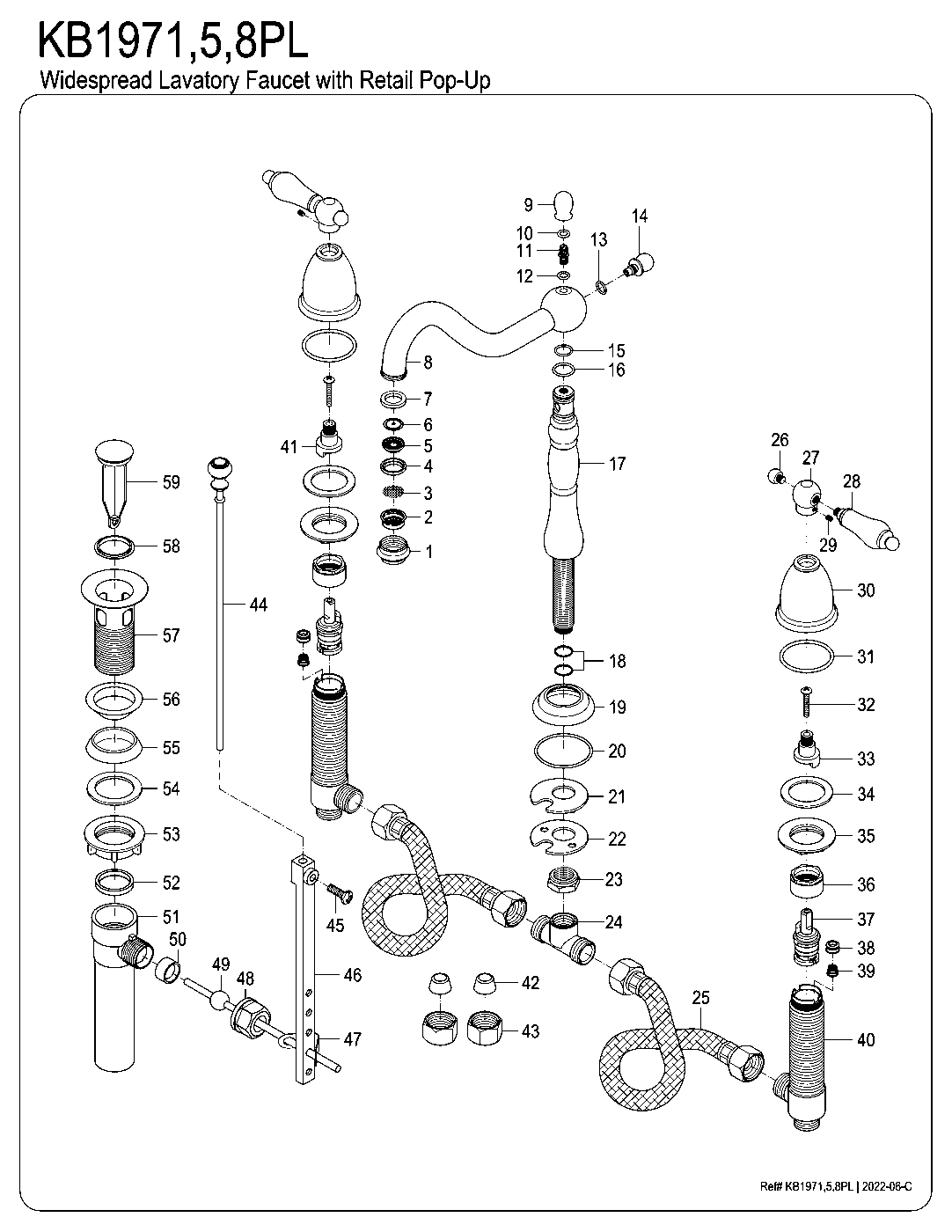 Kingston Brass KB1970PL exploded parts diagram