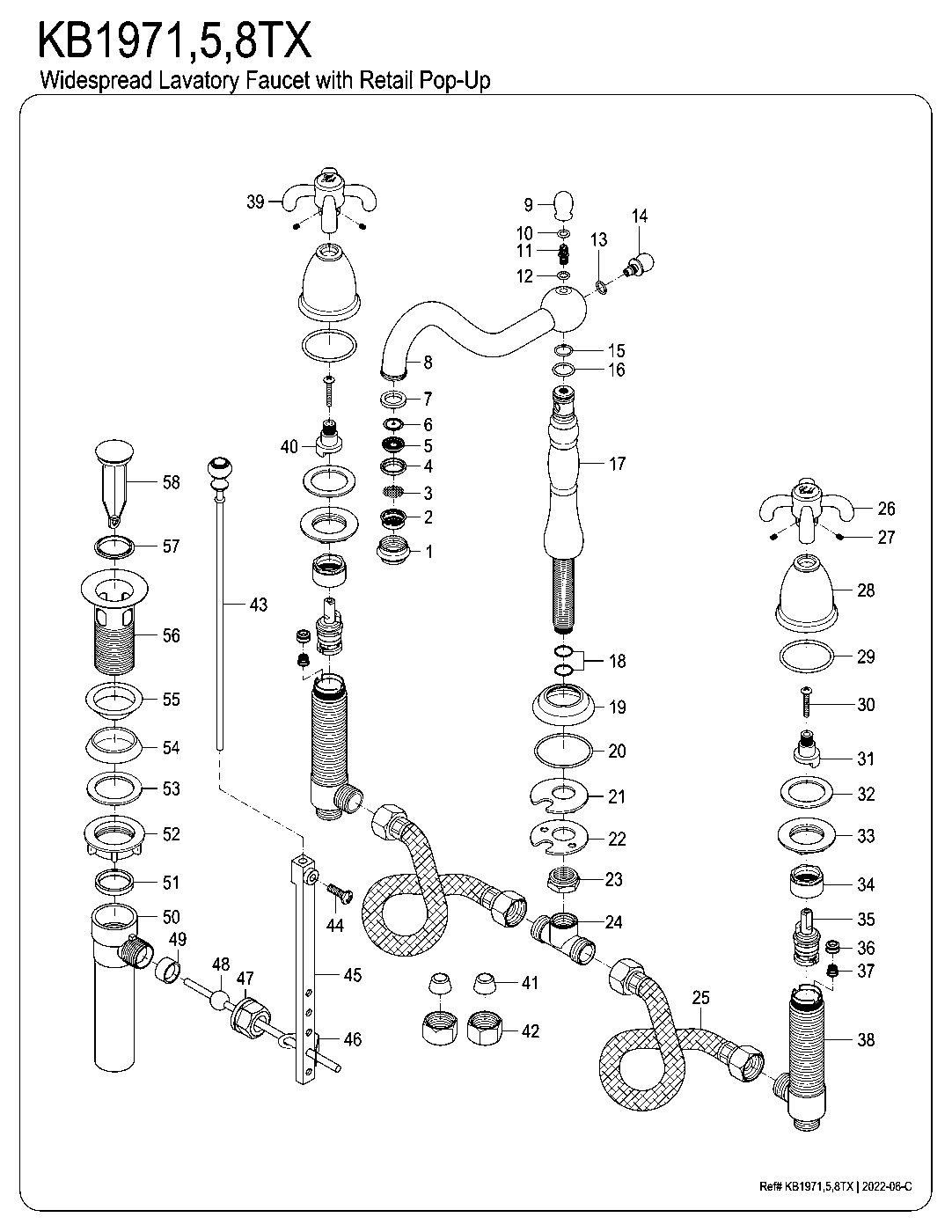 French Country KB1970TX exploded parts diagram