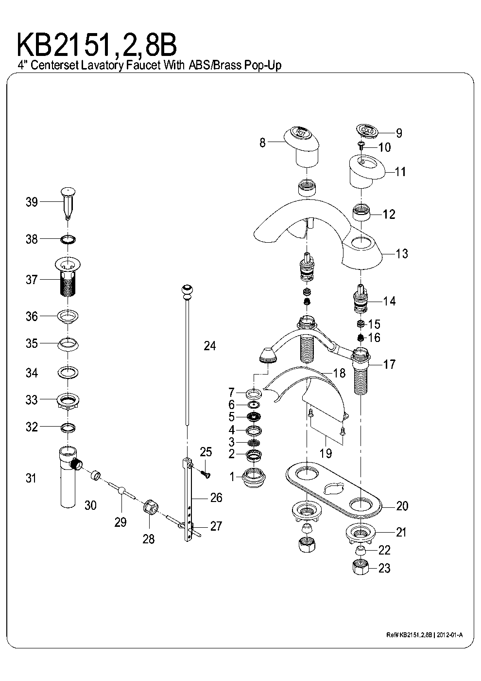 Naples KB2152B exploded parts diagram