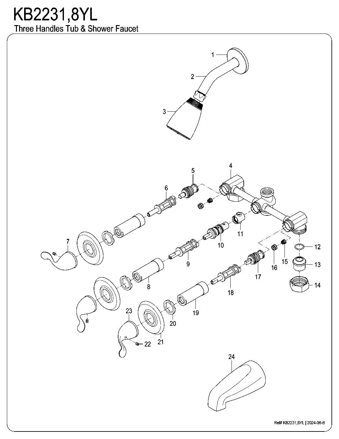Yosemite KB2230YL exploded parts diagram