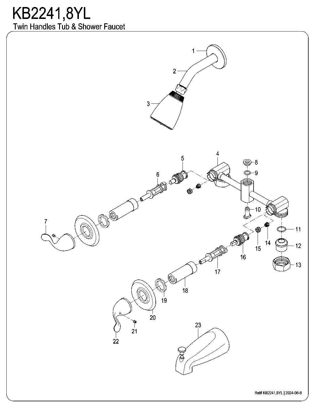 Yosemite KB2240YL exploded parts diagram