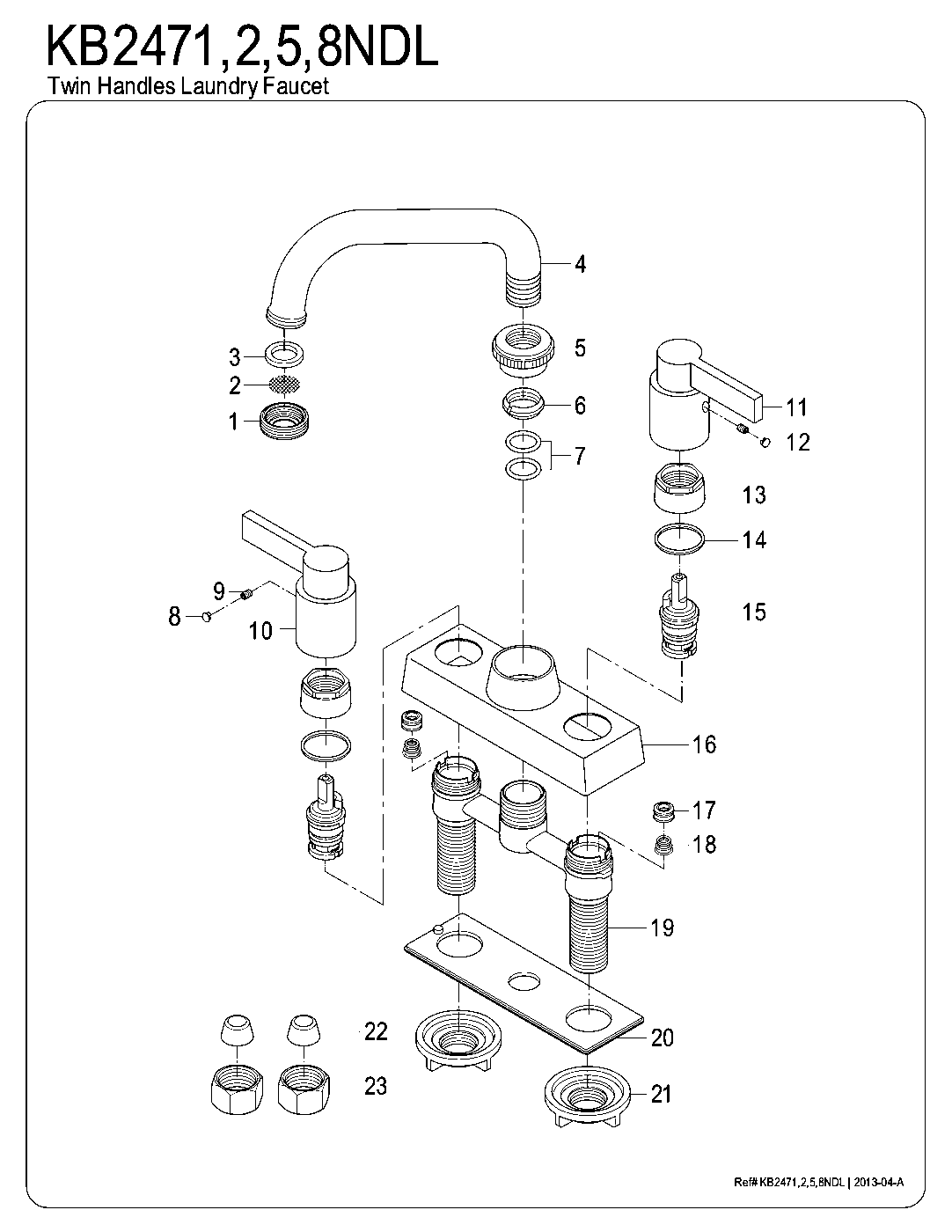 NuvoFusion KB2471NDL exploded parts diagram