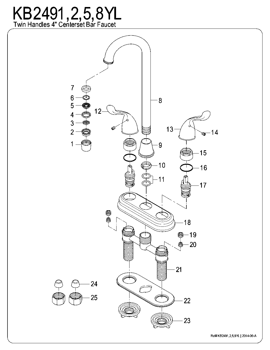 Yosemite KB2491YL exploded parts diagram