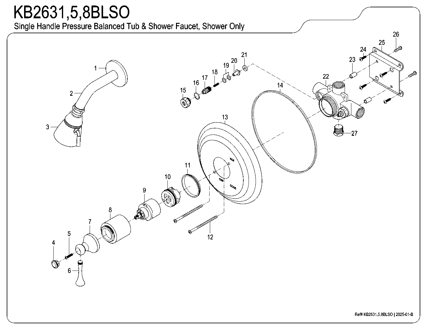 Magellan KB2631BLSO exploded parts diagram