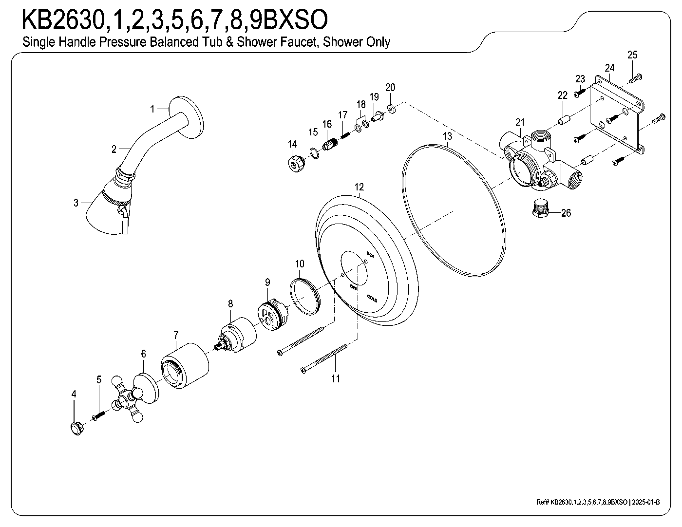 Metropolitan KB2630BXSO exploded parts diagram