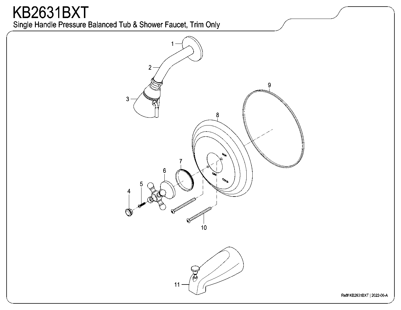 Metropolitan KB2631BXT exploded parts diagram