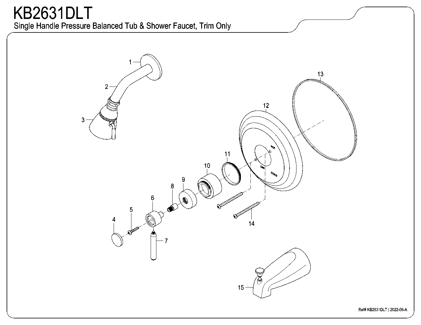 Concord KB2631DLT exploded parts diagram