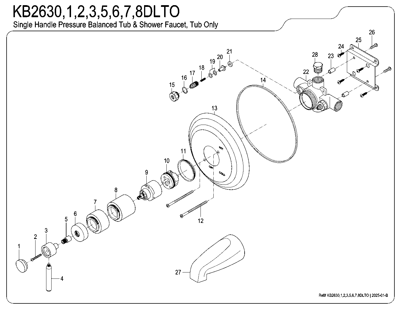 Concord KB2631DLTO exploded parts diagram
