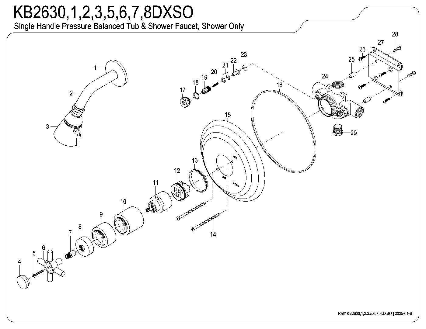 Concord KB2631DXSO exploded parts diagram