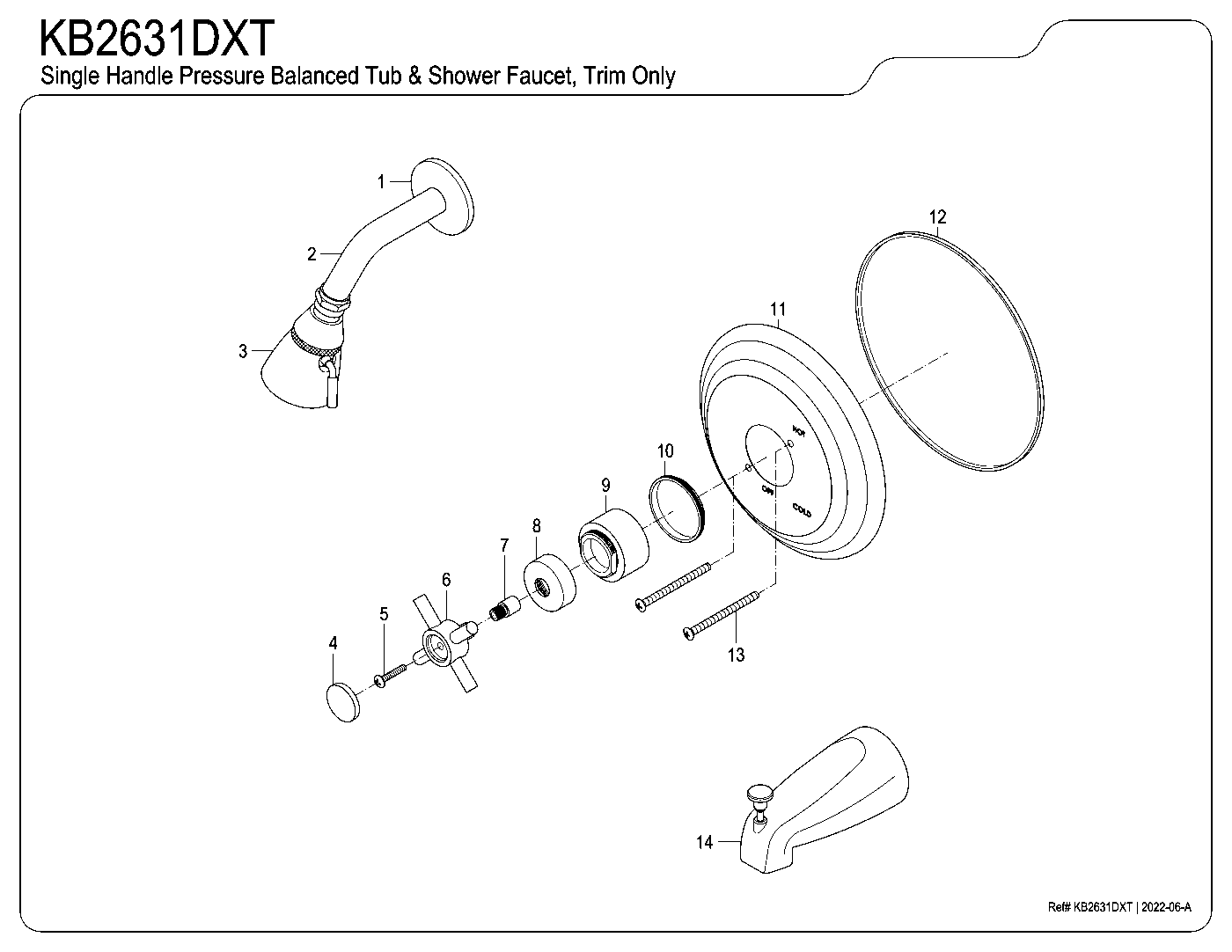 Concord KB2631DXT exploded parts diagram