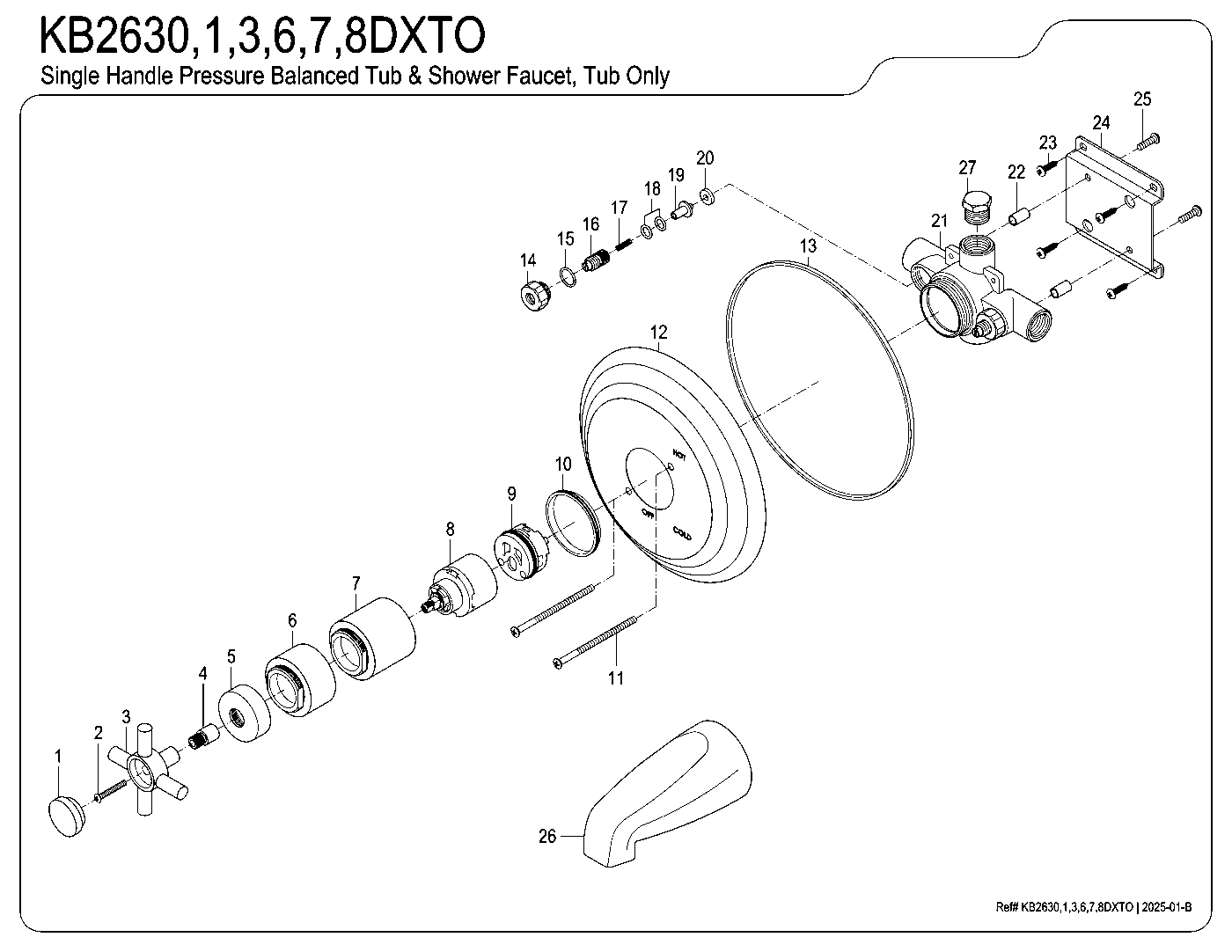 Concord KB2631DXTO exploded parts diagram
