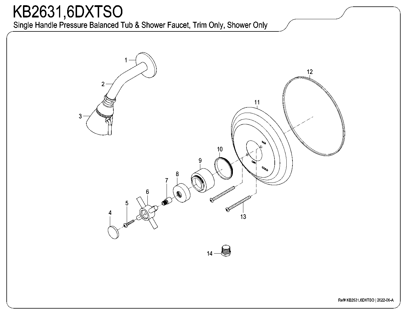 Concord KB2631DXTSO exploded parts diagram