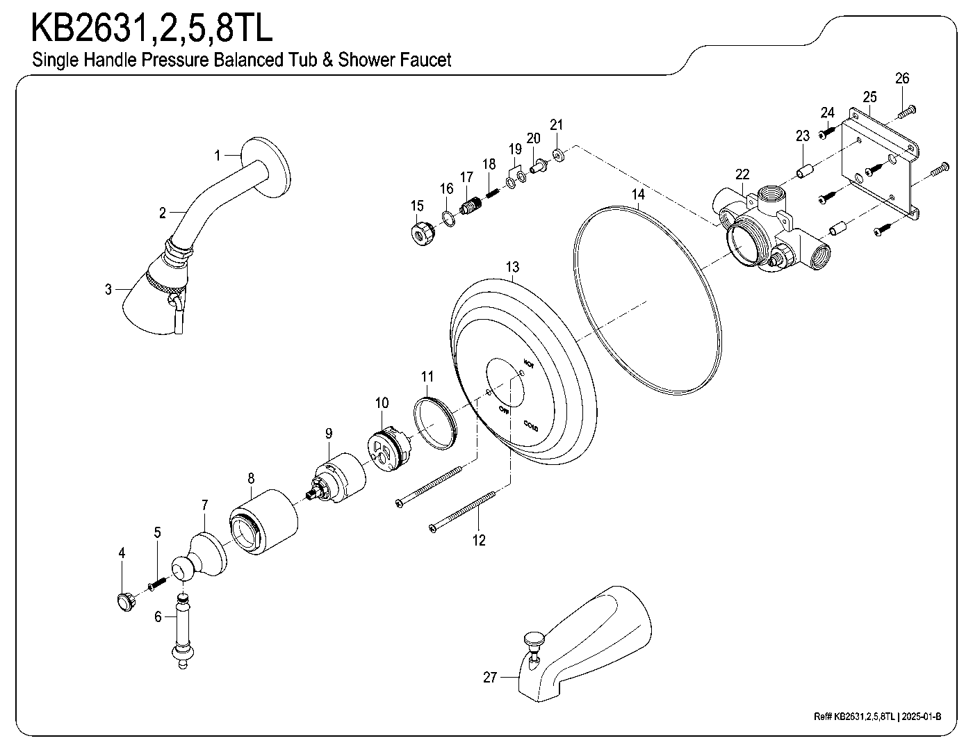 Templeton KB2631TL exploded parts diagram