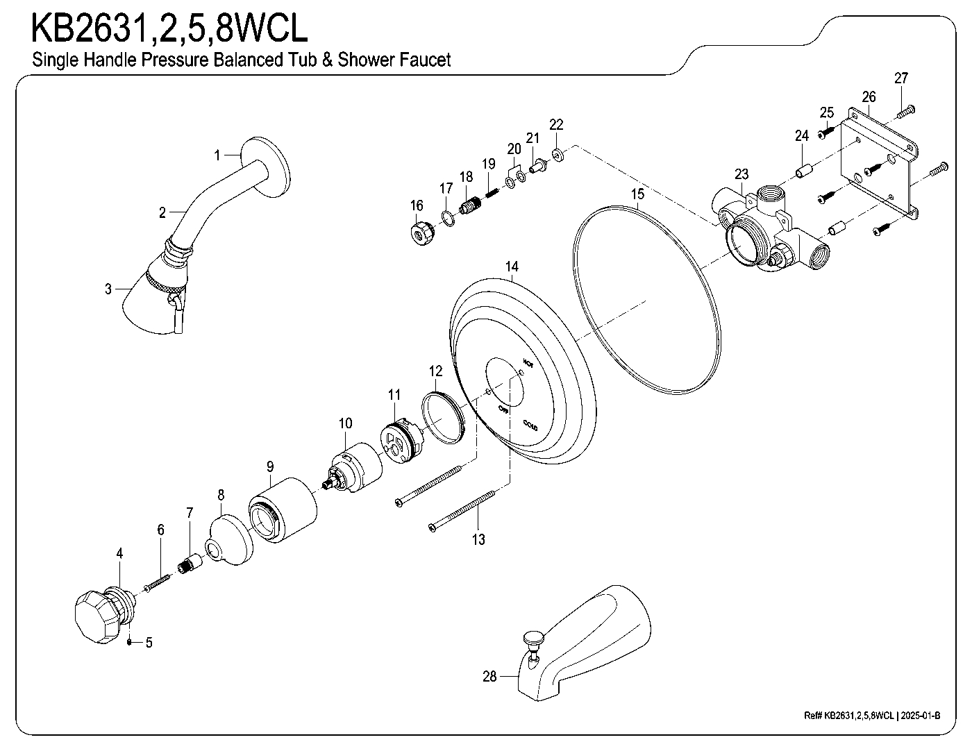 Celebrity KB2631WCL exploded parts diagram