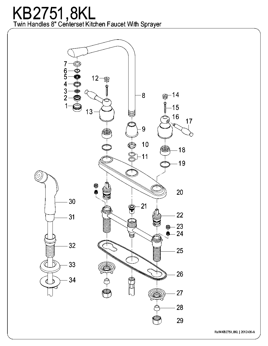Knight KB2751KL exploded parts diagram