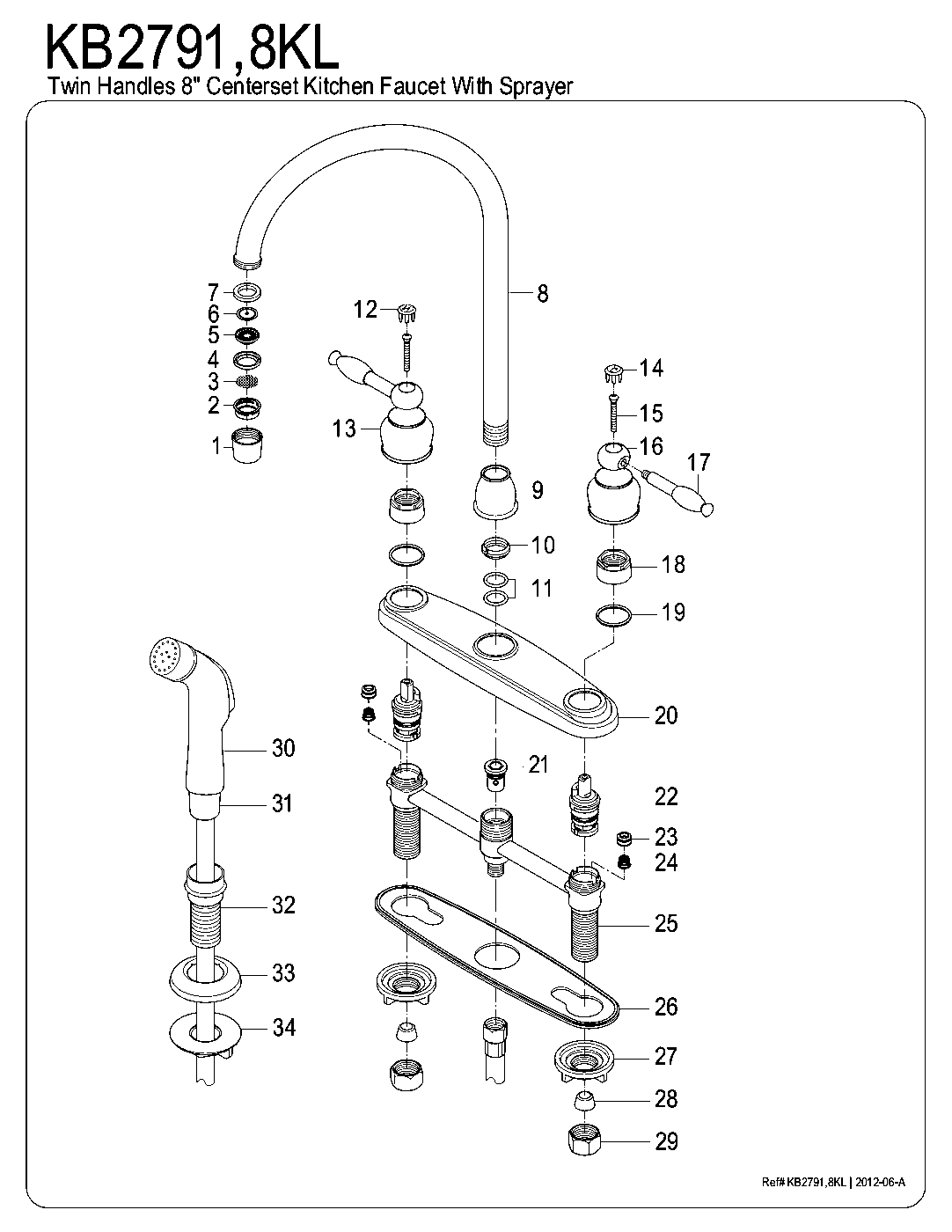 Knight KB2791KL exploded parts diagram