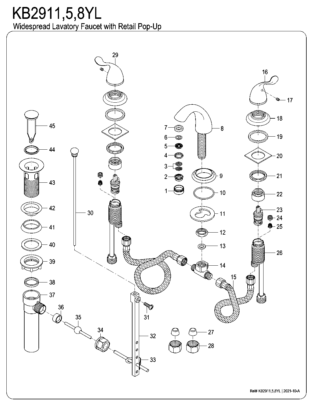 Yosemite KB2911YL exploded parts diagram