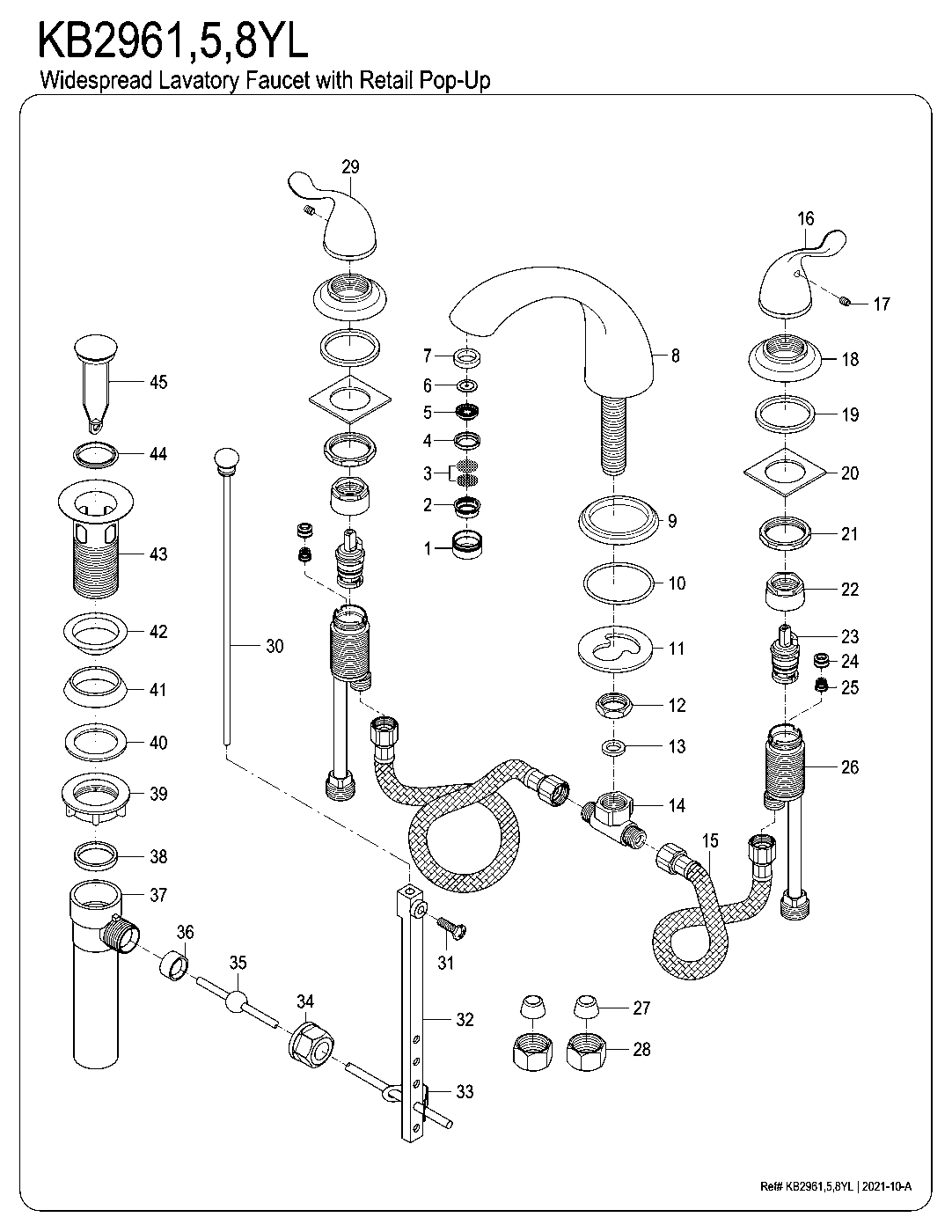 Yosemite KB2961YL exploded parts diagram