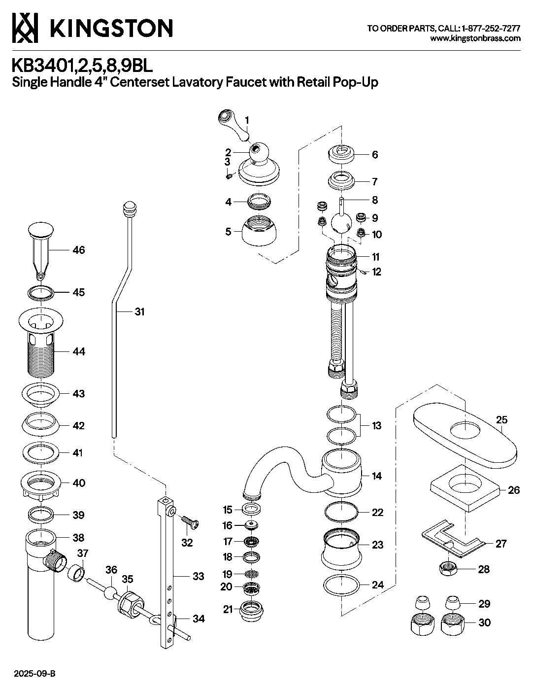 Victorian KB3401BL exploded parts diagram