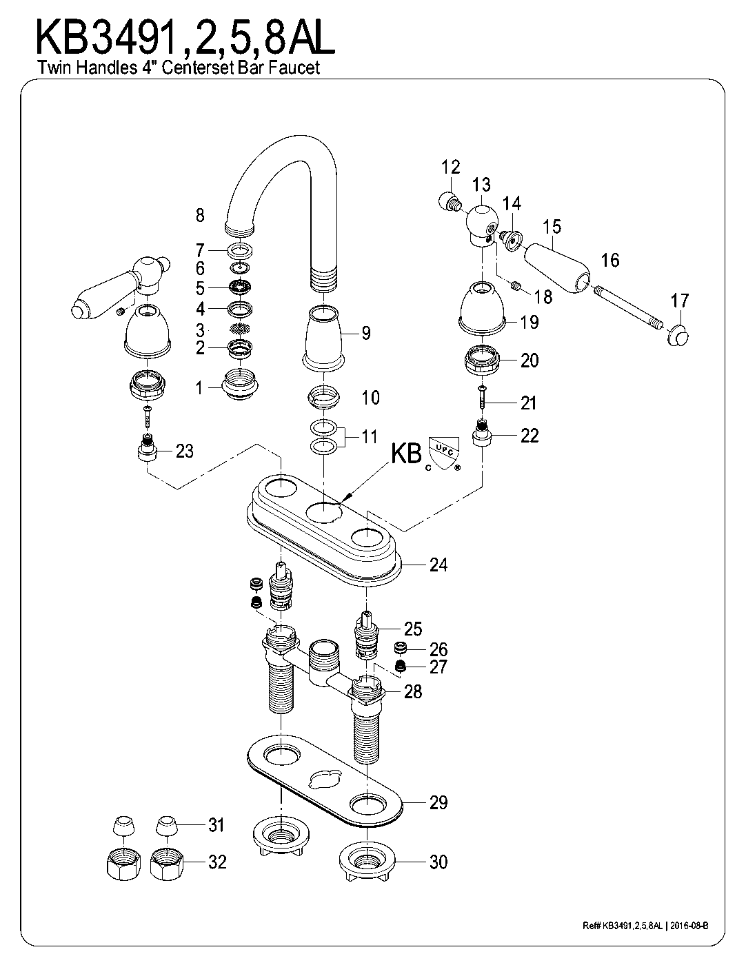 Restoration KB3495AL exploded parts diagram