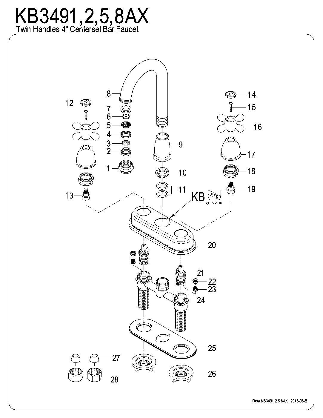 Restoration KB3495AX exploded parts diagram