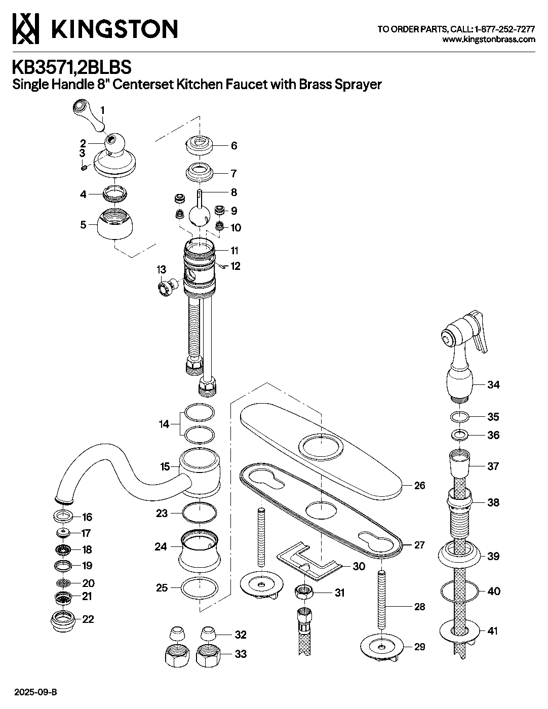 Vintage KB3571BLBS exploded parts diagram
