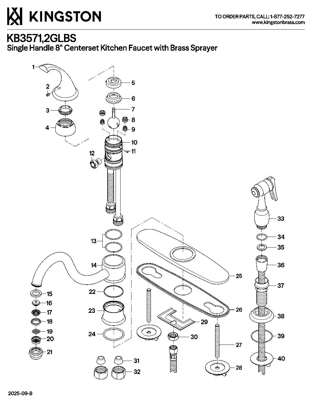 Georgian KB3571GLBS exploded parts diagram