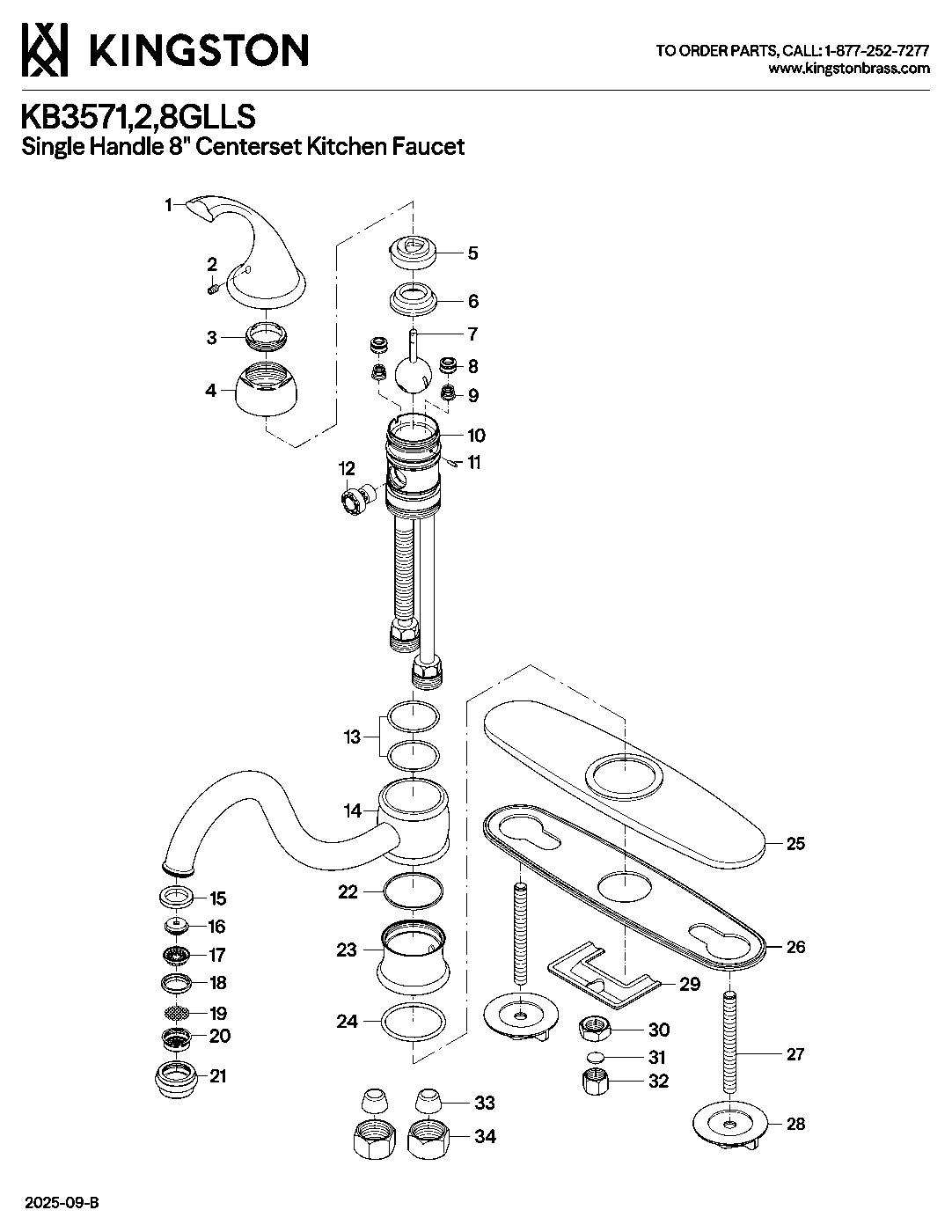 Georgian KB3571GLLS exploded parts diagram
