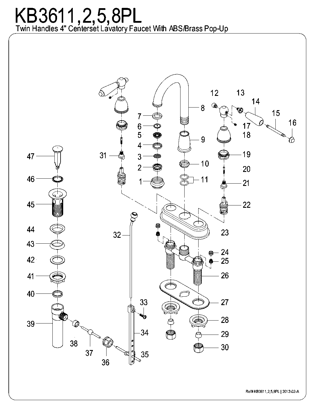 Restoration KB3611PL exploded parts diagram