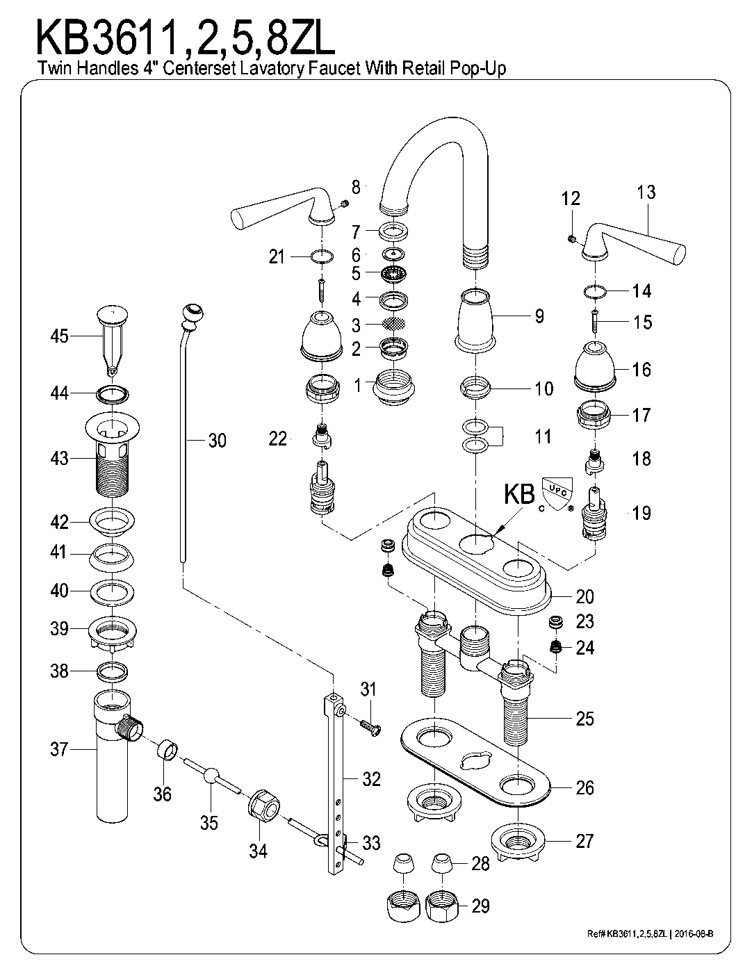 Silver Sage KB3611ZL exploded parts diagram